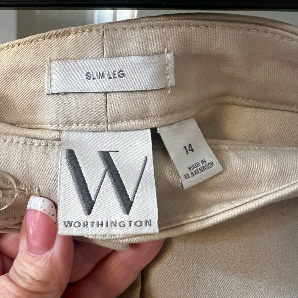 Worthington Beige Slim Leg Trousers